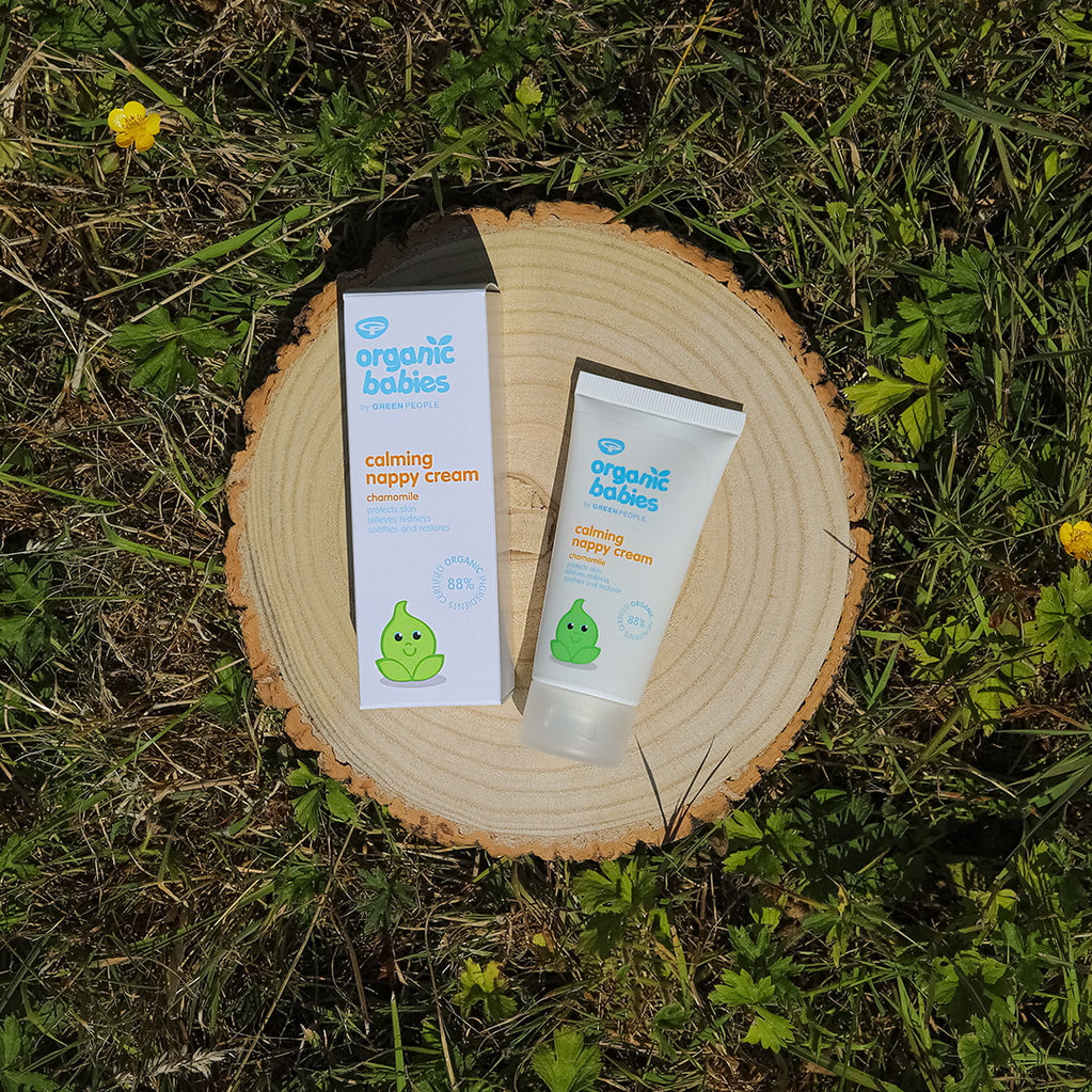 Organic Babies Calming Nappy Cream on grass