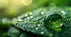 banner for why natural and organic beauty with droplet of water on leaf